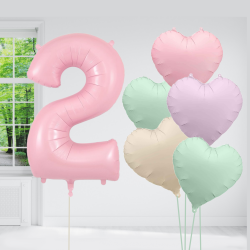 Pastel Pink Birthday Balloon Set