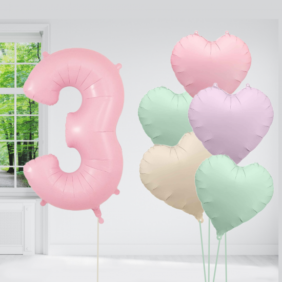 Pastel Pink Birthday Balloon Set