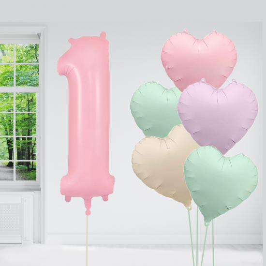 Pastel Pink Birthday Balloon Set