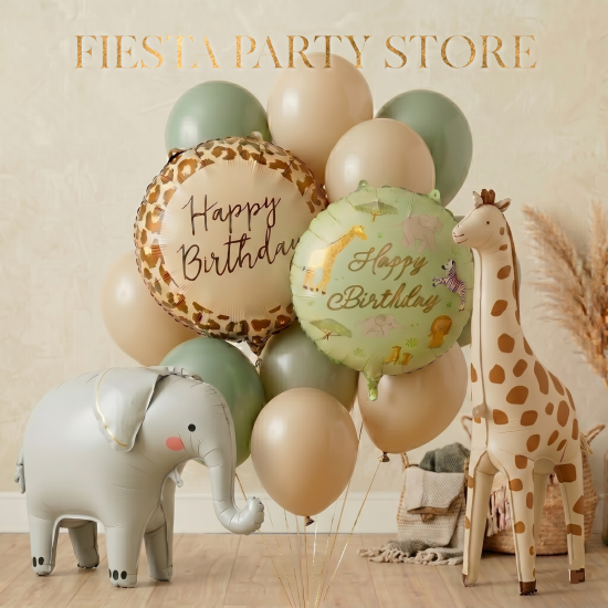 Jungle Safari Balloon Bouquet and 3D Animals- INFLATED