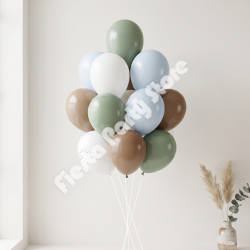 12 Piece Earthy Balloon Bouquet - INFLATED