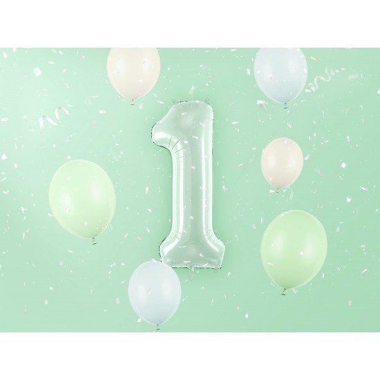 Pastel Green Number 1 Foil Balloon 72 cm.