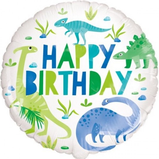 Dinosaurs Happy Birthday Foil Balloon 18"