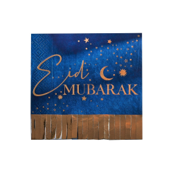 16 Navy and Gold Eid Mubarak Napkins
