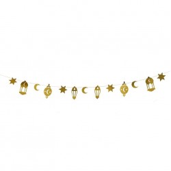 Gold Ramadan Star and Moon Garland