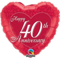 Happy 40th Anniversary Foil Balloon 18" Happy 40th Anniversary Foil Balloon 18"