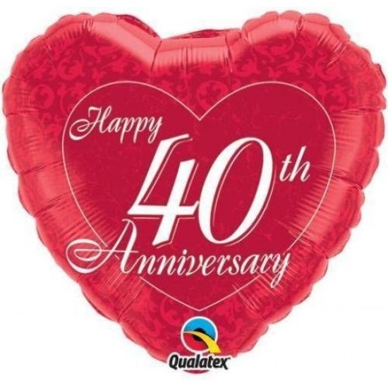 Happy 40th Anniversary Foil Balloon 18"