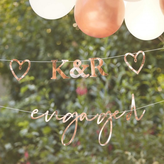 Engagement Bunting Customisable Rose Gold Engaged Bunting