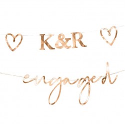 Engagement Bunting Customisable Rose Gold Engaged Bunting Engagement Bunting Customisable Rose Gold Engaged Bunting