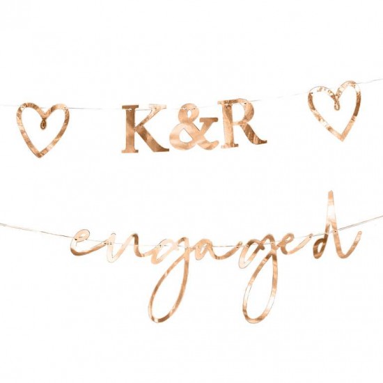 Engagement Bunting Customisable Rose Gold Engaged Bunting