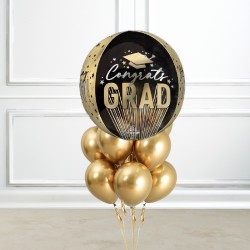 Black and Gold Graduation Balloon Set