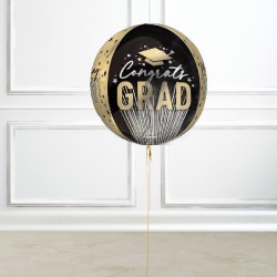 Black and Gold Graduation Helium Balloon