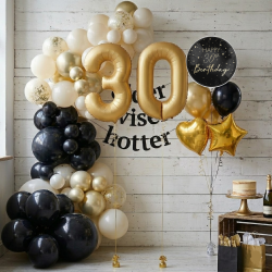 Luxury Gold and Black Milestone Birthday Decor Set Up - ASK FOR A QUOTE