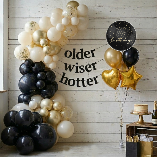 Luxury Gold and Black Milestone Birthday Decor Set Up - ASK FOR A QUOTE