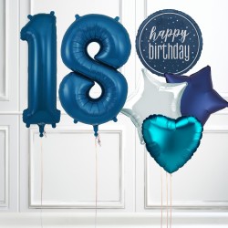 Navy Blue Glitz 18th Birthday Party Balloons Bundle