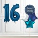 Navy Blue Glitz 16th Birthday Party Balloons Bundle