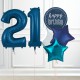 Navy Blue Glitz 21st Birthday Party Balloons Bundle