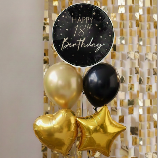 18th Birthday Balloon Bouquet- Inflated 18th Birthday Balloon Bouquet- Inflated