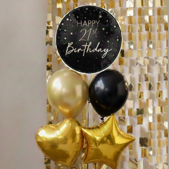 21st Birthday Balloon Bouquet- Inflated