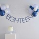 Navy Blue 18th Birthday Milestone Bunting with Balloons