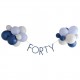 Navy Blue 40th Birthday Milestone Balloon Bunting with Balloons