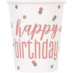 Rose Gold Happy Birthday Cups Rose Gold Happy Birthday Cups
