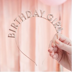 Rose Gold Metal Birthday Girl Headband Rose Gold Metal Birthday Girl Headband