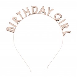 Rose Gold Metal Birthday Girl Headband Rose Gold Metal Birthday Girl Headband