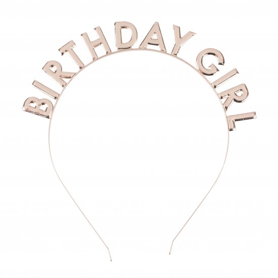 Rose Gold Metal Birthday Girl Headband