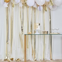 Gold Party Streamers Backdrop