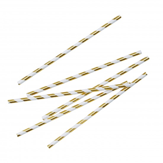 Gold Metallic Paper Straws