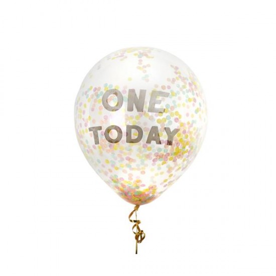 5 One Today Confetti Balloons