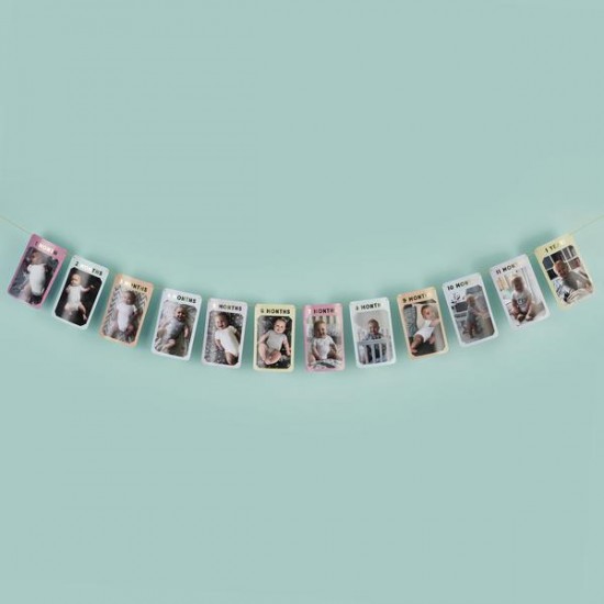 12 Month Milestone Photo Bunting