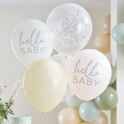 Hello Baby Floral Baby Shower Balloon Set