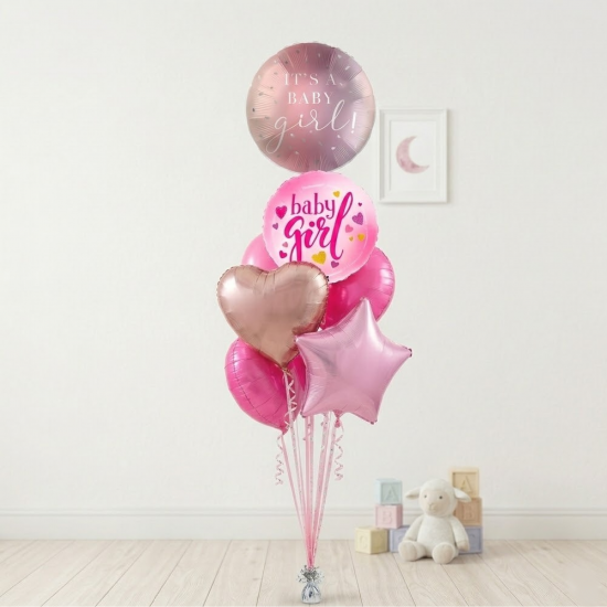 It’s a Baby Girl Balloon Bouquet - INFLATED