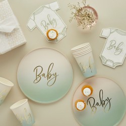 Sage Green Nautral Baby Shower Plates Sage Green Nautral Baby Shower Plates