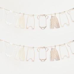 Gold Foiled Baby Grow Garland 2.5m
