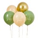 Sage Green, Nude and Gold Baby Shower Balloons Set- Inflated