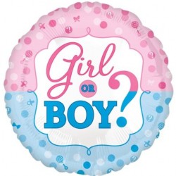 Girl or Boy Baby Shower Gender Reveal Foil Helium Balloon 17"  Girl or Boy Baby Shower Gender Reveal Foil Helium Balloon 17"