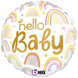 Hello Baby Rainbow Foil Balloon