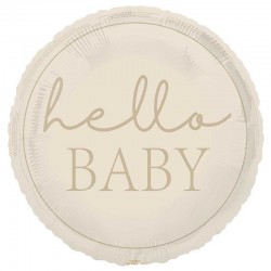 Neutral Hello Baby Foil Balloon