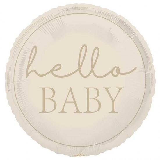 Neutral Hello Baby Foil Balloon
