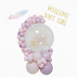 Personalised Welcome Baby Girl Balloon Bouquet