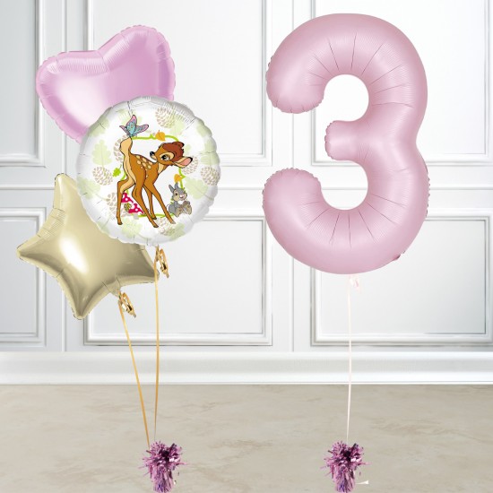 Bambi Foil Balloon Bundle with Number Balloon