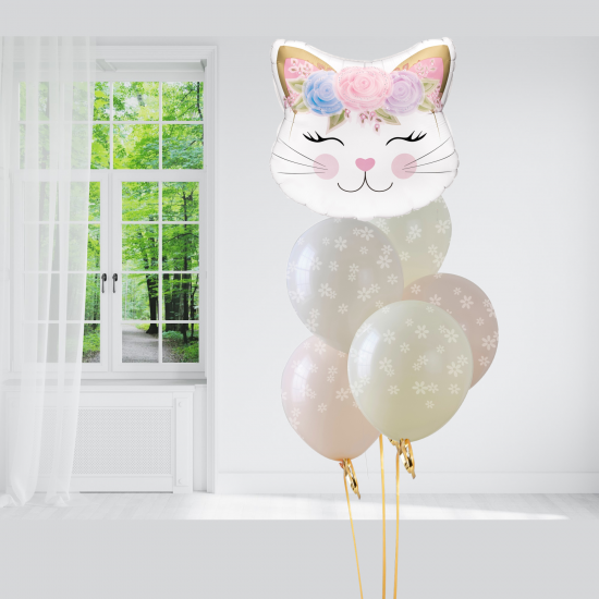 Floral Kitten Balloon Bundle