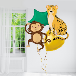 Safari Jungle Animals Monkey and Cheetah Balloon Bundle Safari Jungle Animals Monkey and Cheetah Balloon Bundle