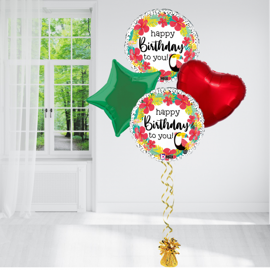 Tropical Toucan Birthday Balloon Bundle