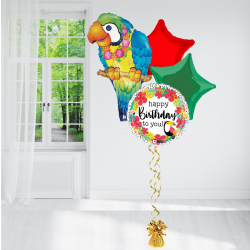 Tropical Parrot Birthday Balloon Bundle 