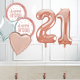 Inflated Rose Gold 21st Birthday Number Balloons with Happy Birthday Balloons Set