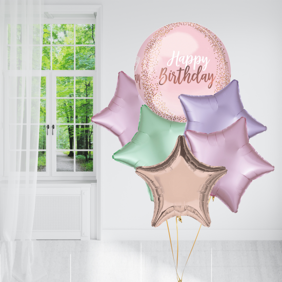 Blush Happy Birthday Balloon Bundle